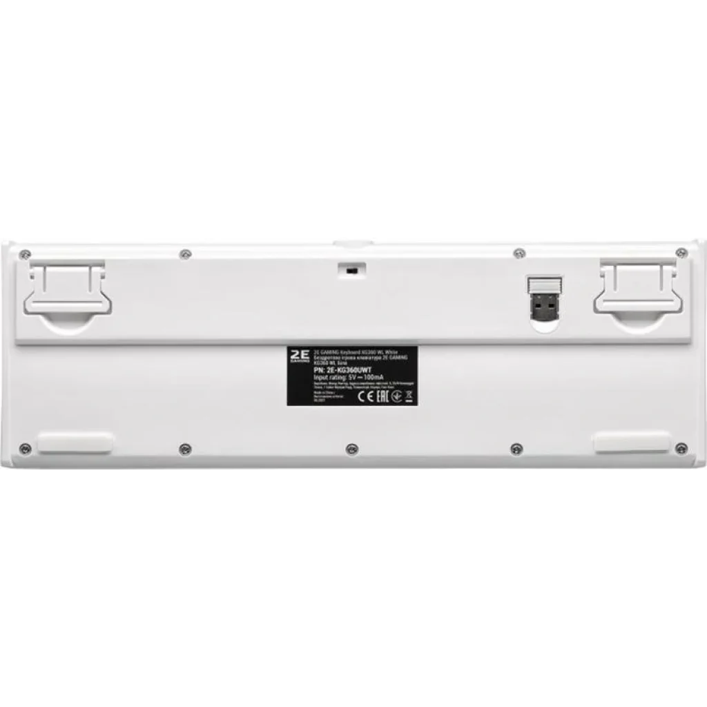 Клавіатура бездротова 2E Gaming KG360UWT RGB Ukr (2E-KG360UWT) White USB UA