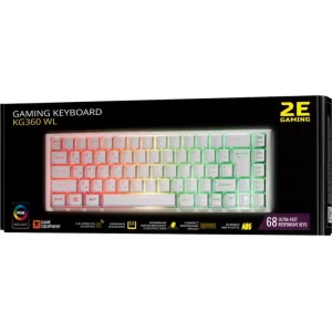 Клавіатура бездротова 2E Gaming KG360UWT RGB Ukr (2E-KG360UWT) White USB UA