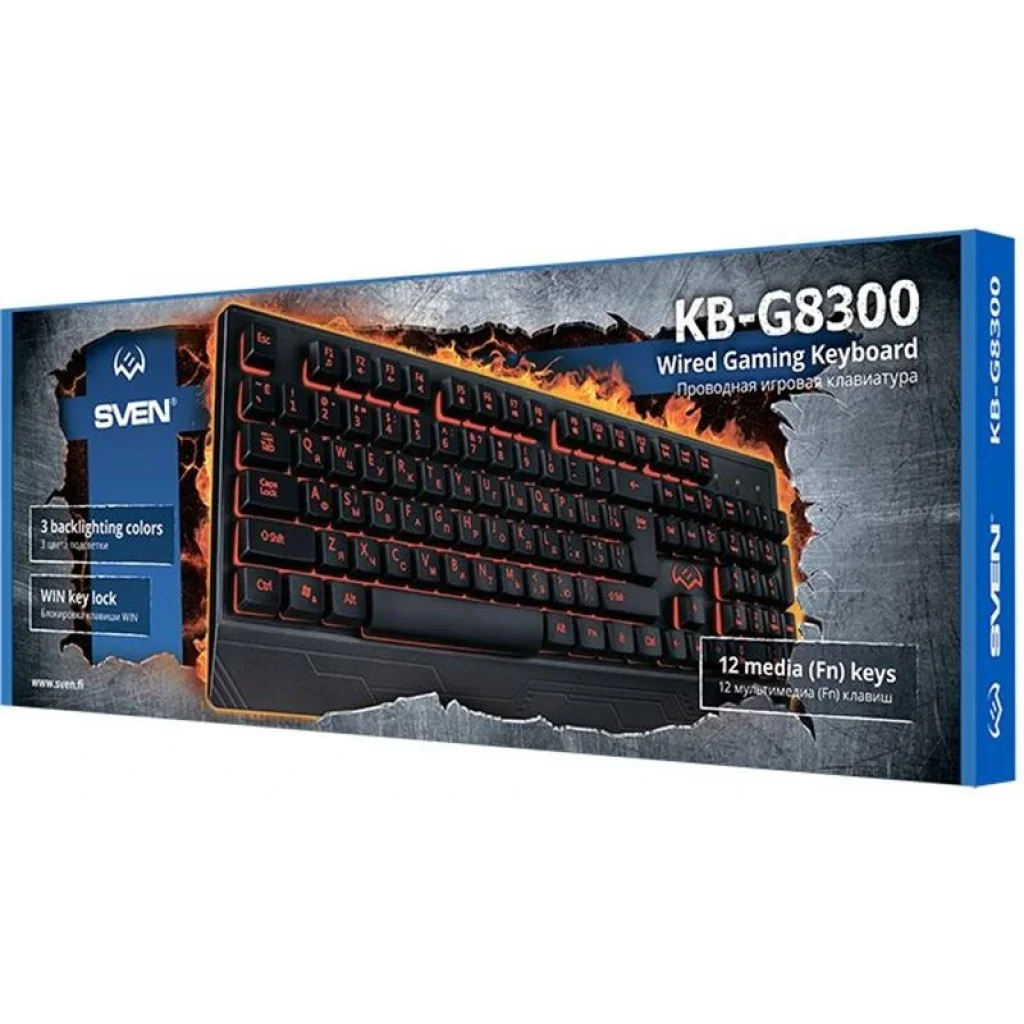 Клавиатура Sven KB-G8300 Black USB, 00600201 UA