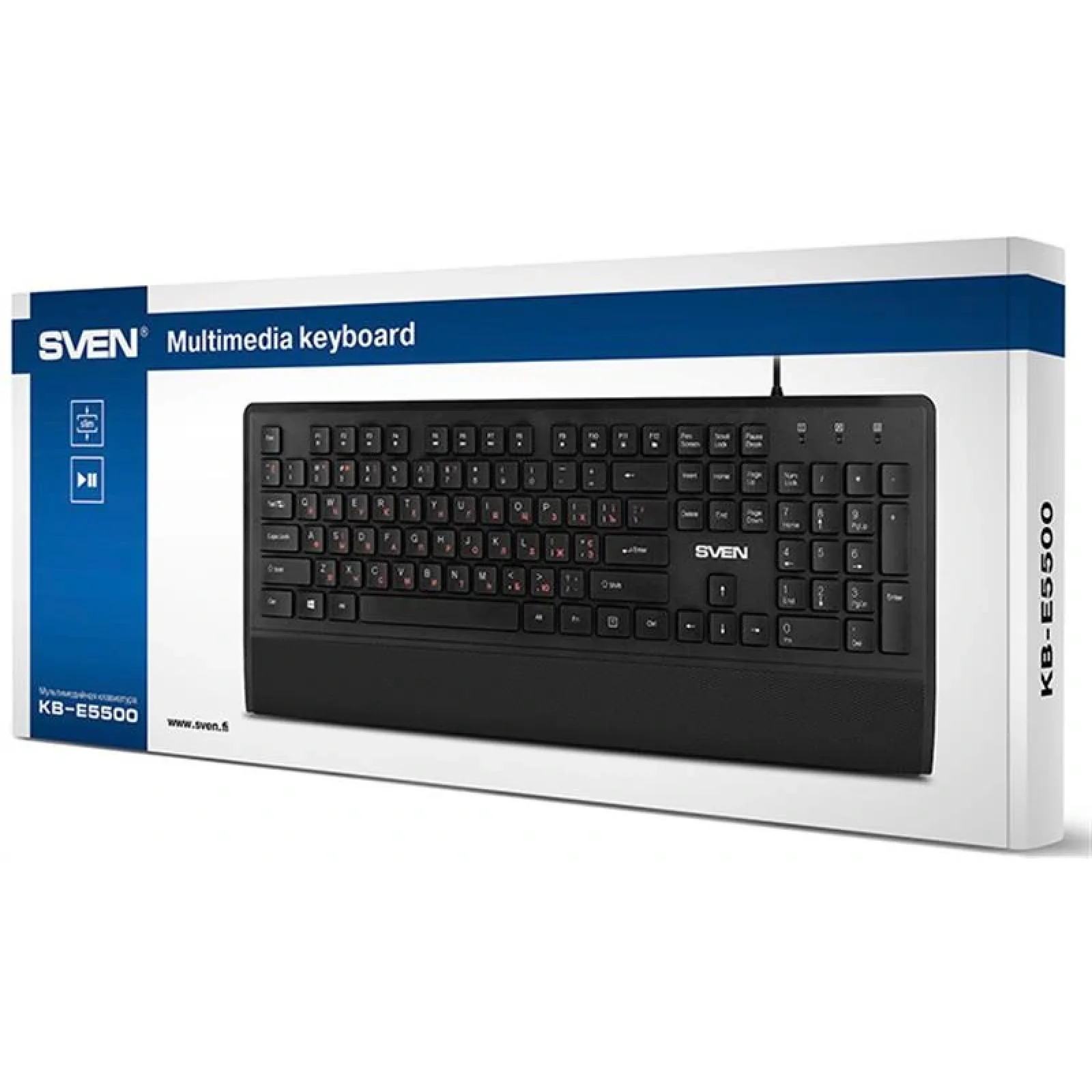 Клавиатура Sven KB-E5500 Black USB, 00600197 UA