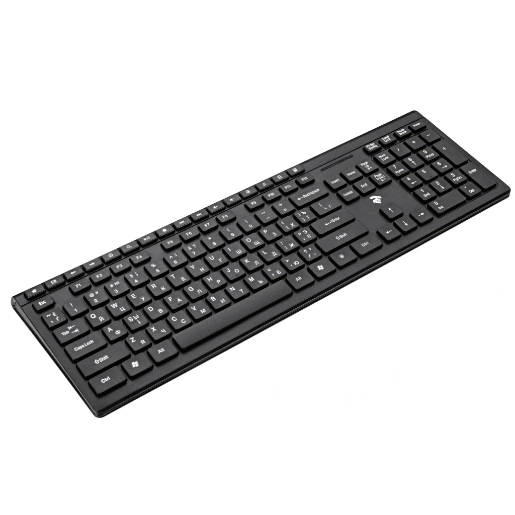 Клавіатура бездротова 2E KS210 Slim WL Ukr (2E-KS210WB) Black USB UA