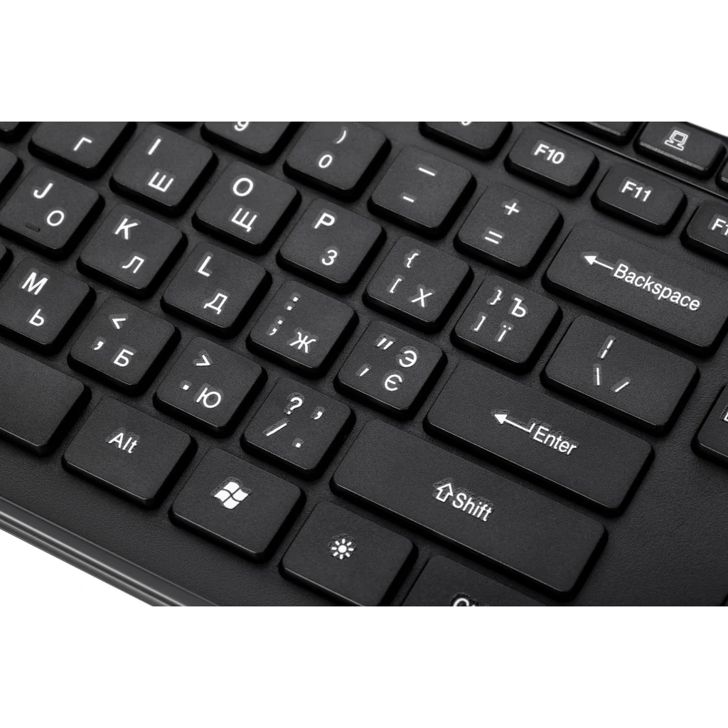 Клавіатура бездротова 2E KS210 Slim WL Ukr (2E-KS210WB) Black USB UA