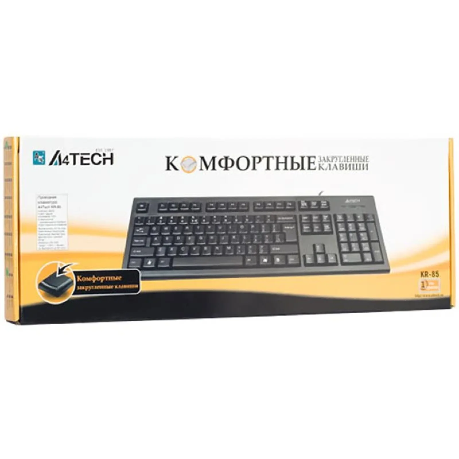 Клавиатура A4Tech KR-85 black USB, KR-85 USB (Black) UA