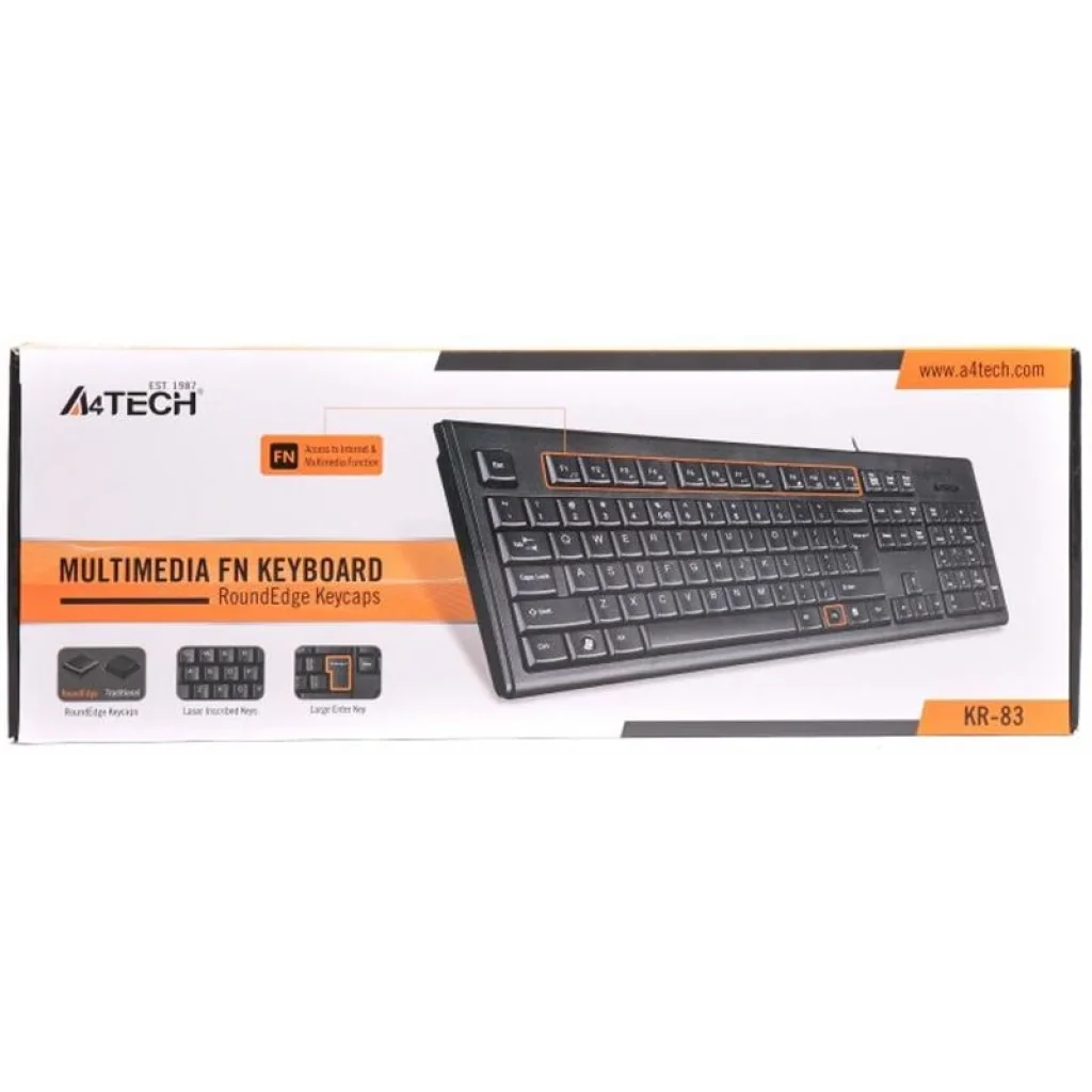 Клавиатура A4tech KR-83 Black USB, KR-83 USB (Black) UA