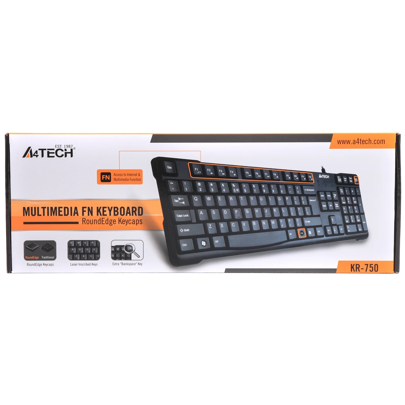 Клавіатура A4Tech KR-750 Black USB, KR-750 USB (Black) UA