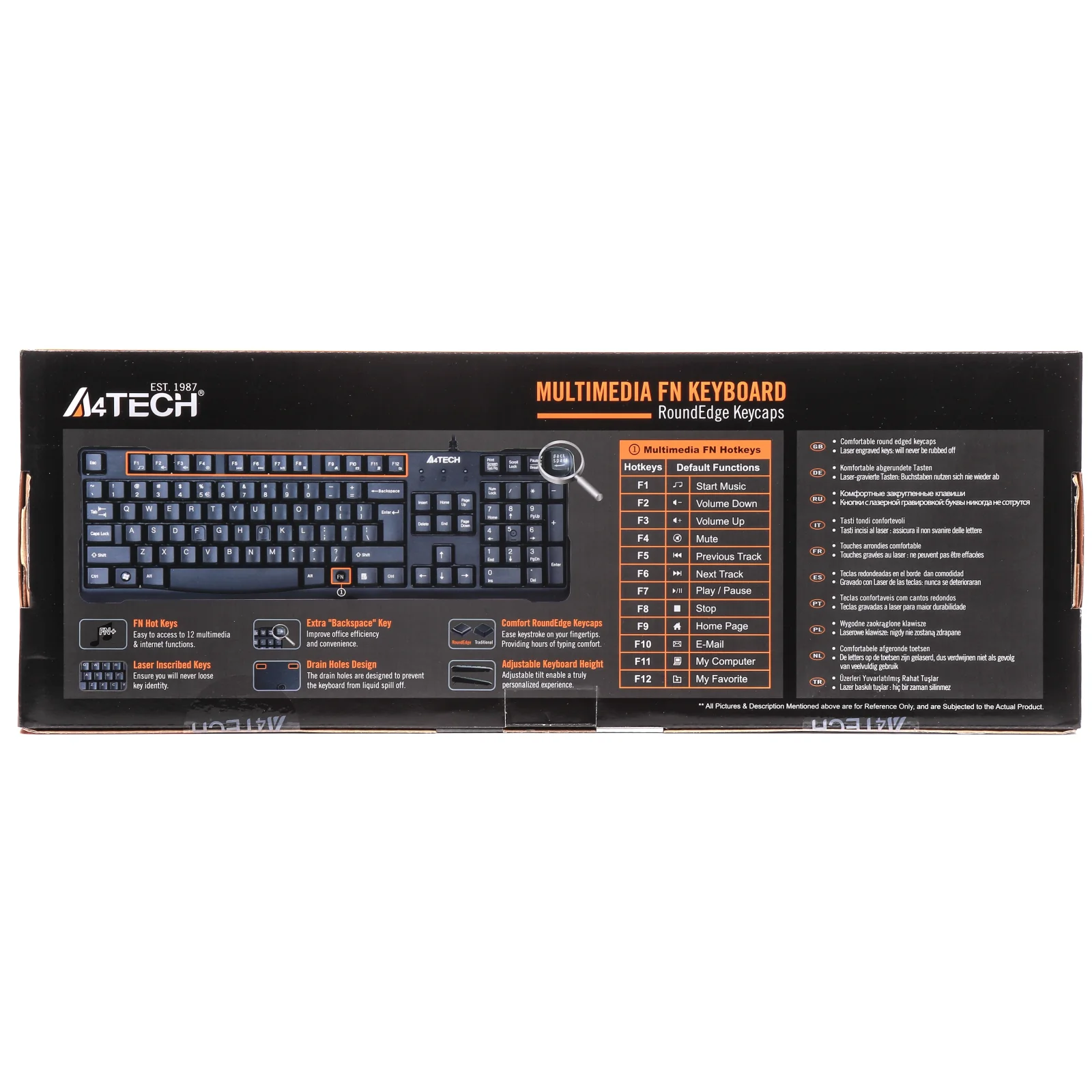 Клавіатура A4Tech KR-750 Black USB, KR-750 USB (Black) UA