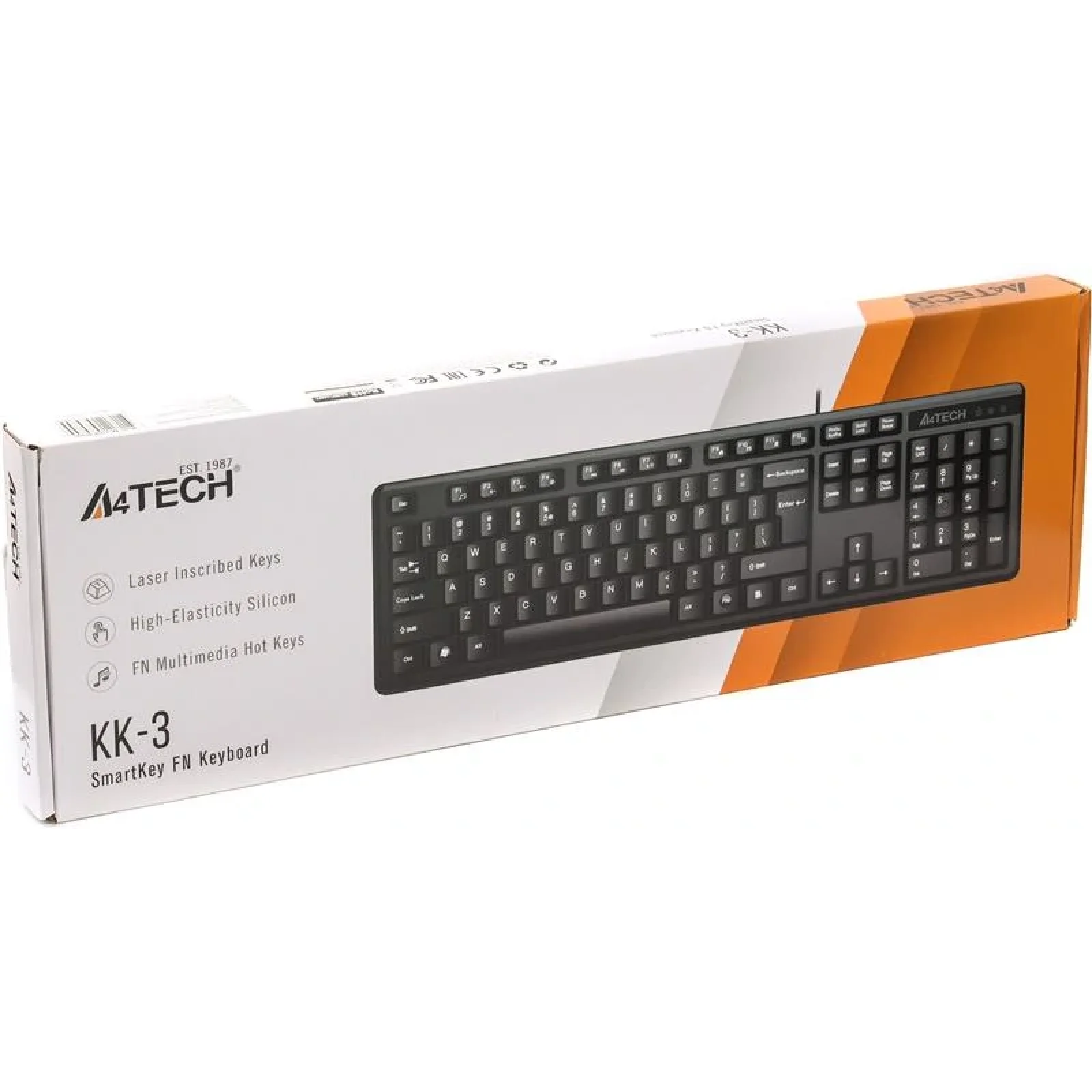 Клавиатура A4Tech KK-3 Black USB, KK-3 USB Black UA