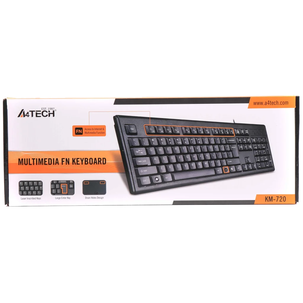 Клавіатура A4Tech KM-720 Black USB, KM-720 USB (Black) UA