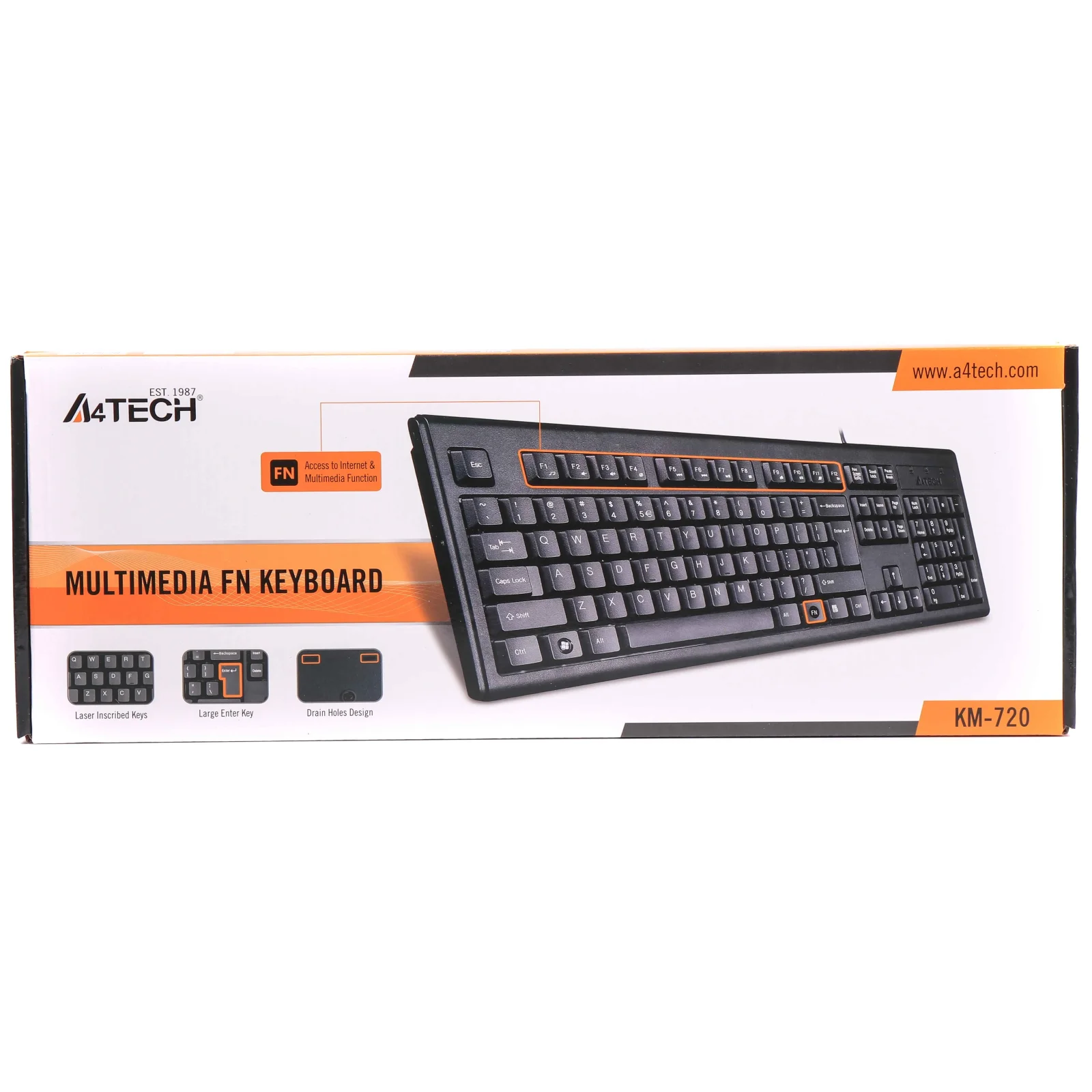 Клавиатура A4Tech KM-720 Black USB, KM-720 USB (Black) UA