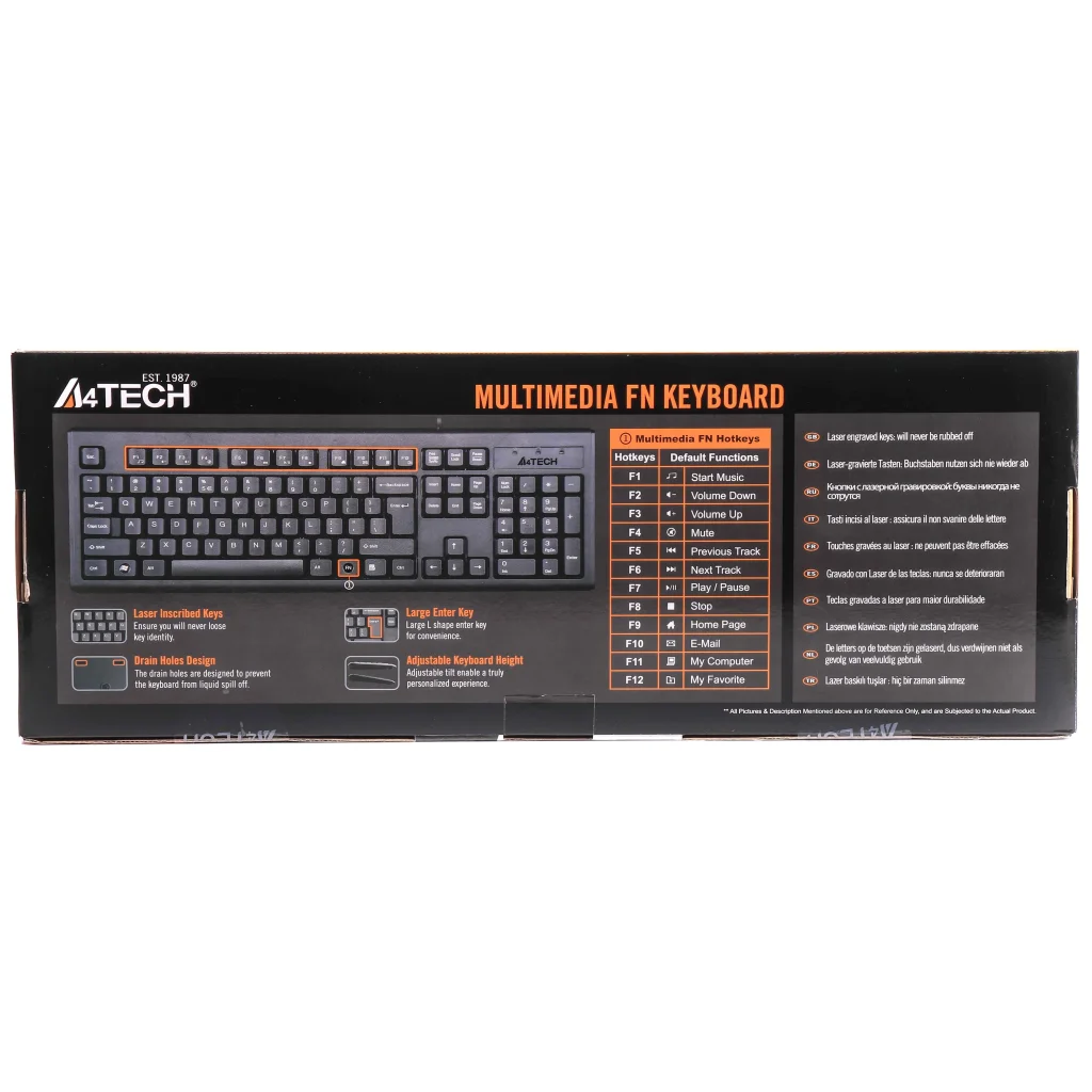 Клавіатура A4Tech KM-720 Black USB, KM-720 USB (Black) UA