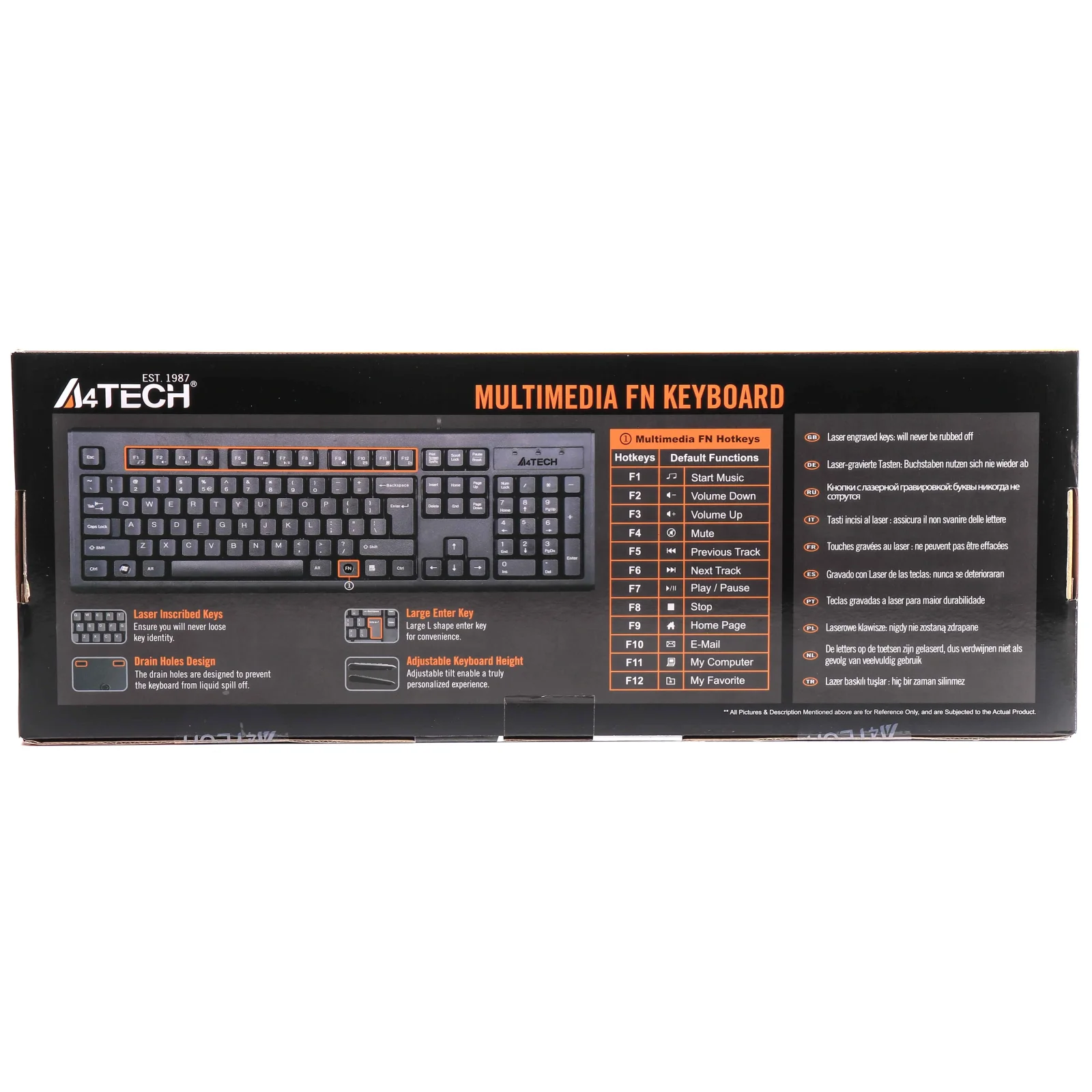 Клавиатура A4Tech KM-720 Black USB, KM-720 USB (Black) UA