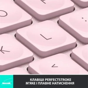 Клавіатура бездротова Logitech MX Keys Mini Wireless Illuminated UA Rose (920-010500) UA