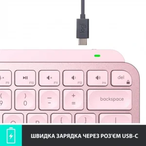 Клавіатура бездротова Logitech MX Keys Mini Wireless Illuminated UA Rose (920-010500) UA