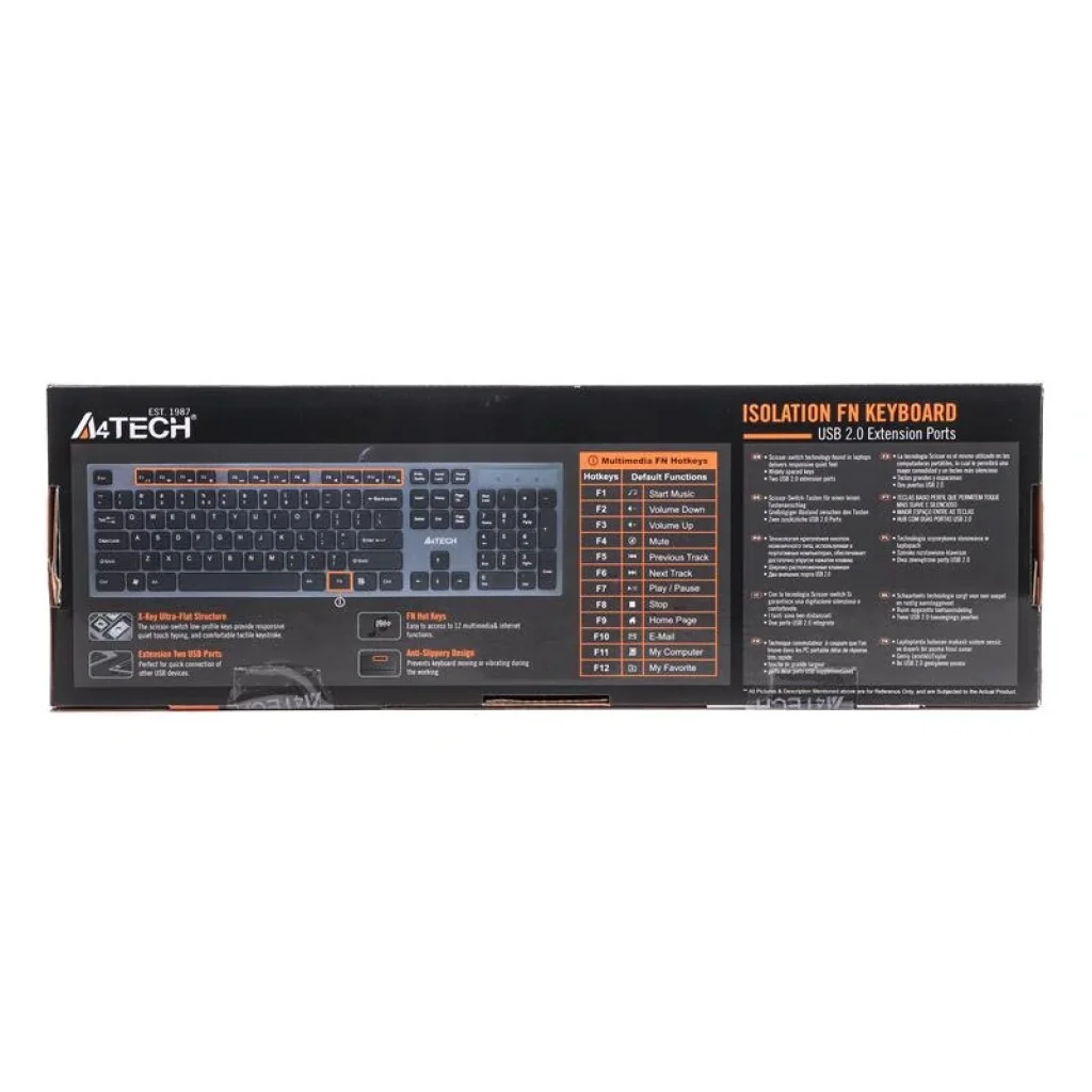 Клавіатура A4Tech KV-300H Grey/Black USB, KV-300H USB (Grey+Black) UA