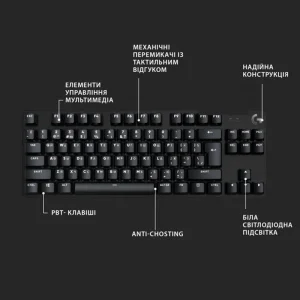 Клавіатура Logitech G413 TKL SE Corded Mechanical Gaming Keyboard Black (920-010446) UA