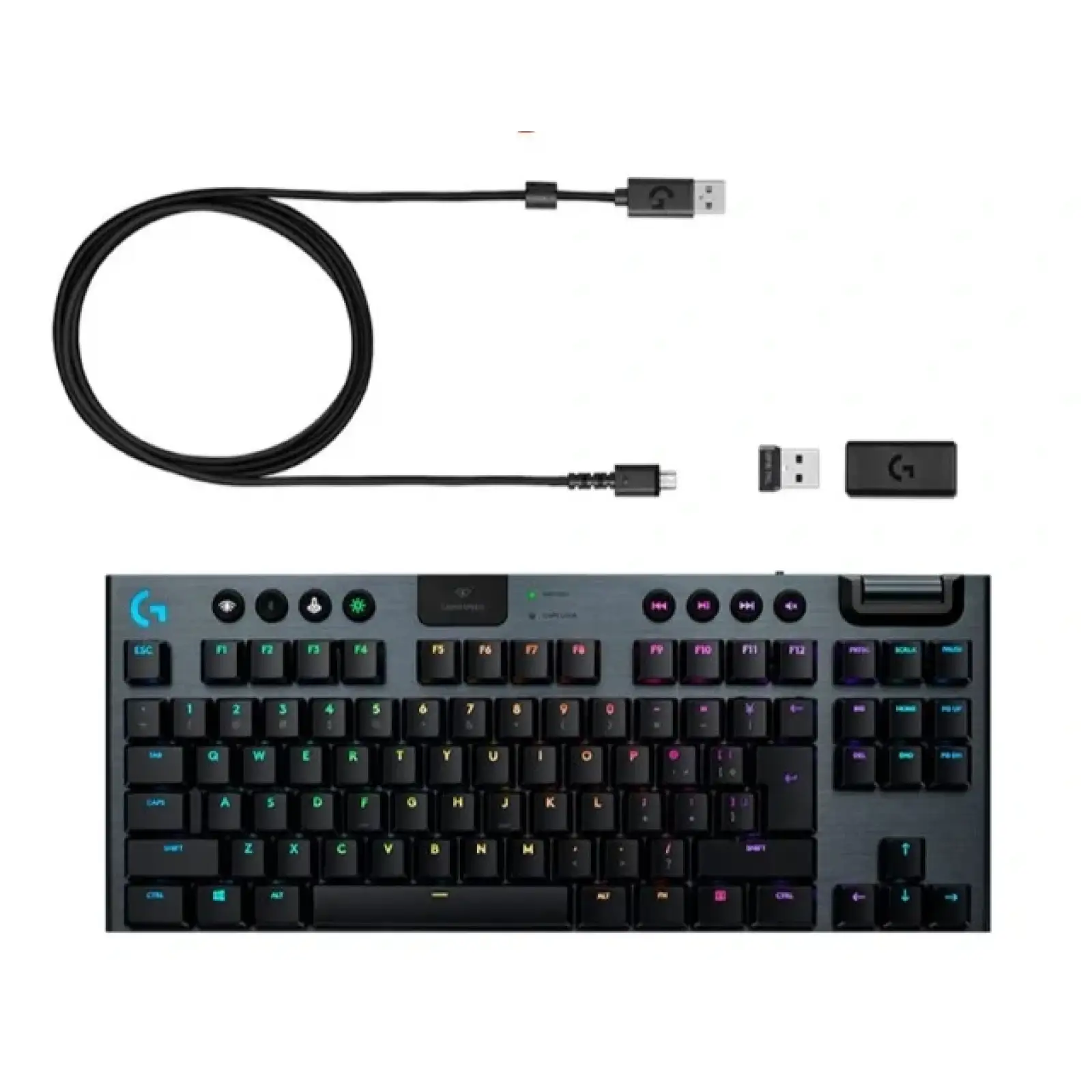 Клавиатура беспроводная Logitech G915 TKL Lightspeed Wireless RGB Mechanical Carbon Clicky Switch (920-009537) UA