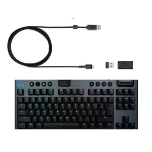 Клавиатура беспроводная Logitech G915 TKL Lightspeed Wireless RGB Mechanical Carbon Clicky Switch (920-009537) UA