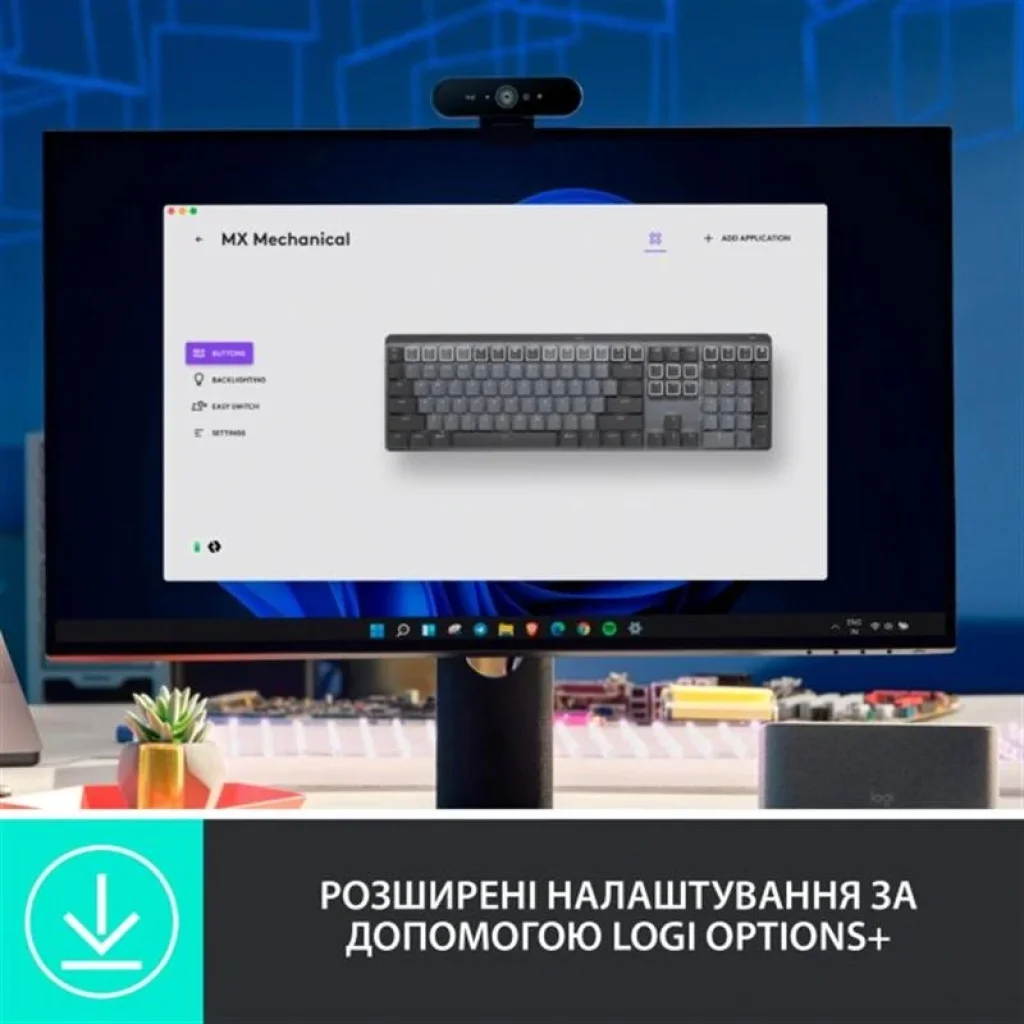 Клавіатура бездротова Logitech MX Mechanical Graphite Clicky (920-010759) UA