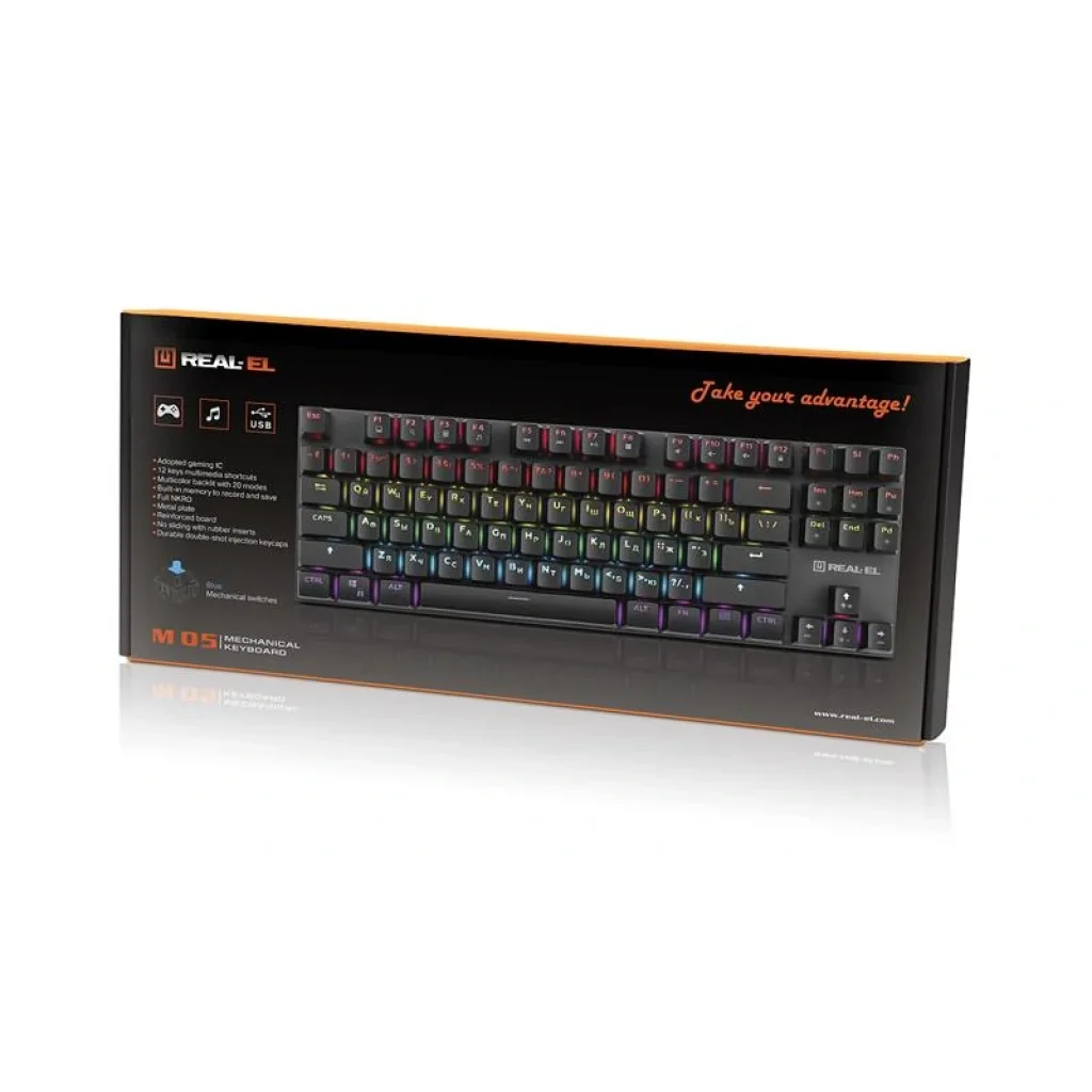 Клавіатура REAL-EL M 05 Grey, EL123100044 UA
