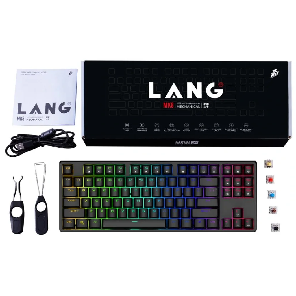 Клавіатура 1stPlayer MK8 Lite Gateron Black Switch UA