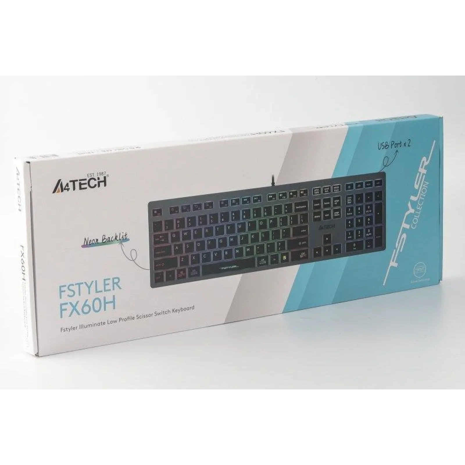 Клавиатура A4Tech Fstyler FX60H Grey Neon backlit, FX60H USB (Grey) Neon backlit UA