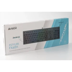 Клавіатура A4Tech Fstyler FX60H Grey Neon backlit, FX60H USB (Grey) Neon backlit UA