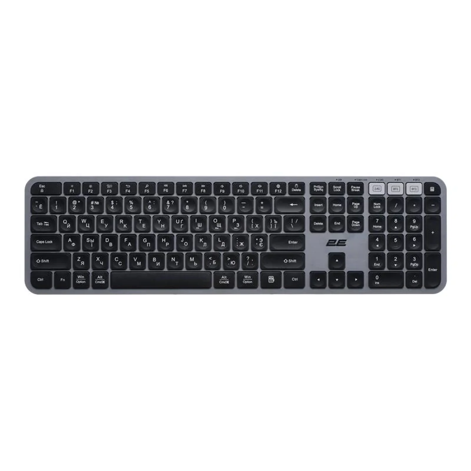 Клавіатура бездротова 2E KS240 WL BT Gray (2E-KS240WG) UA