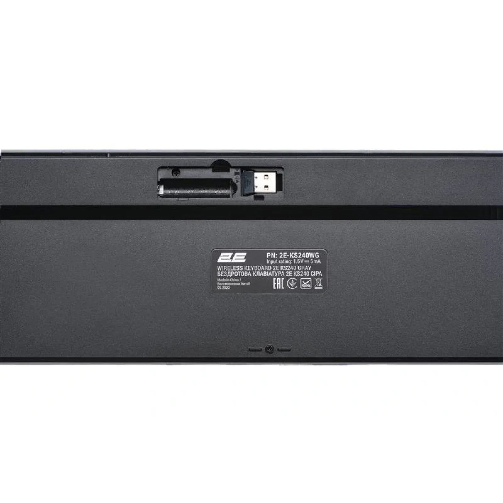 Клавіатура бездротова 2E KS240 WL BT Gray (2E-KS240WG) UA