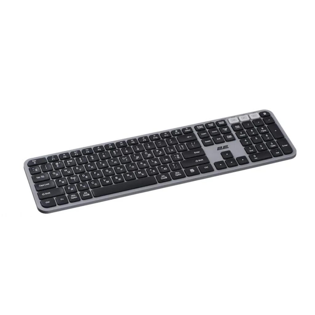 Клавіатура бездротова 2E KS240 WL BT Gray (2E-KS240WG) UA