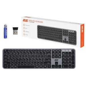 Клавіатура бездротова 2E KS240 WL BT Gray (2E-KS240WG) UA