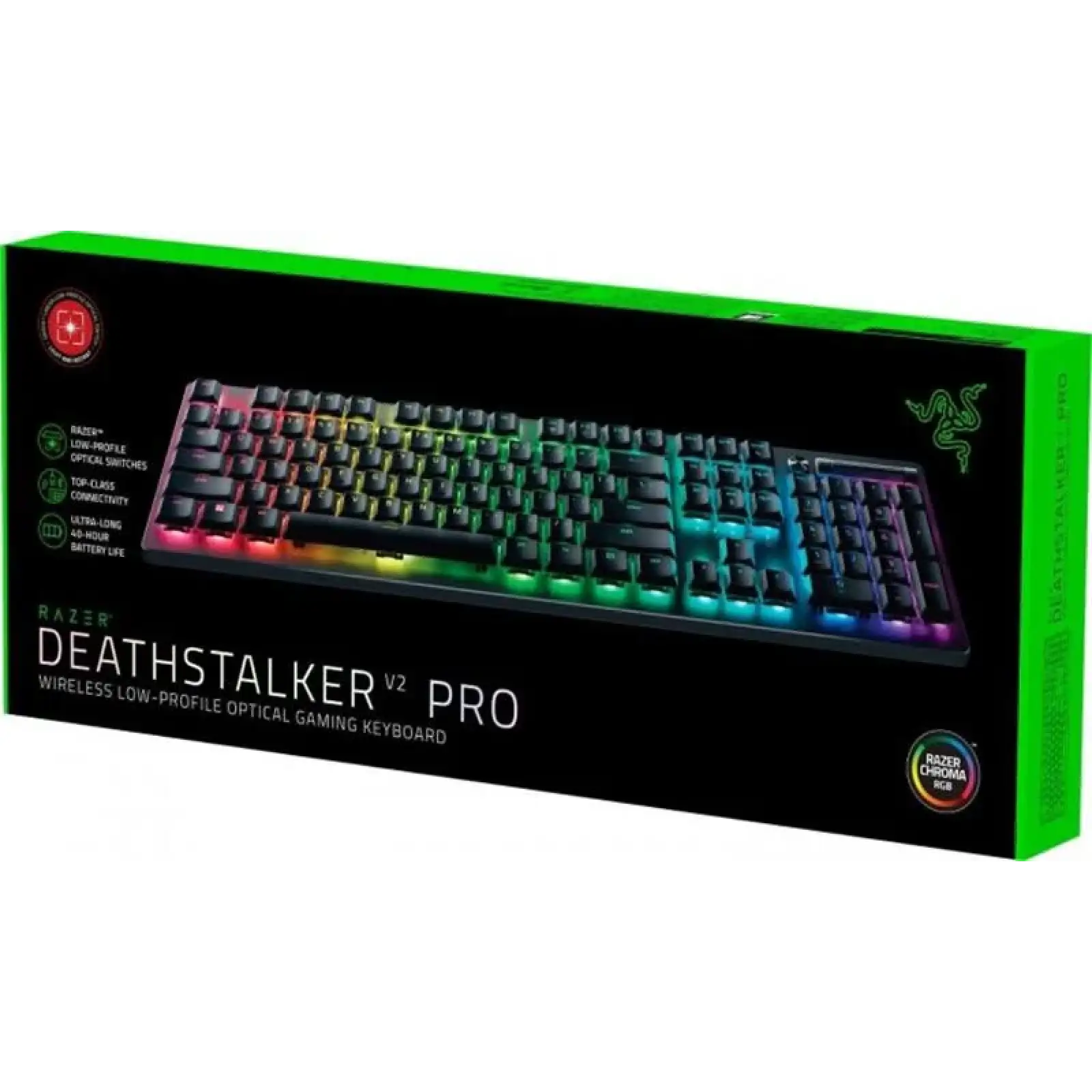Клавиатура беспроводная Razer DeathStalker V2 Pro Wireless Red Switch RU Black (RZ03-04360800-R3M1) UA