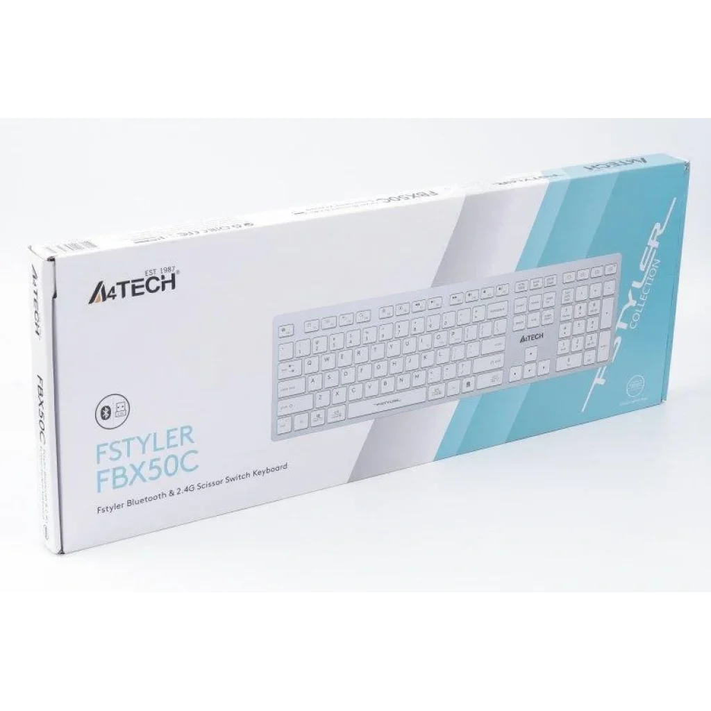 Клавиатура A4Tech FBX50C White, FBX50C (White) UA