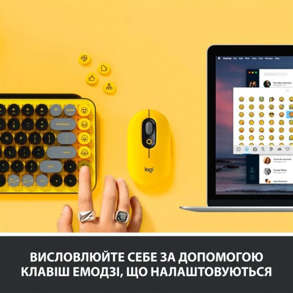 Клавиатура беспроводная Logitech Pop Wireless Blast Yellow (920-010735) UA