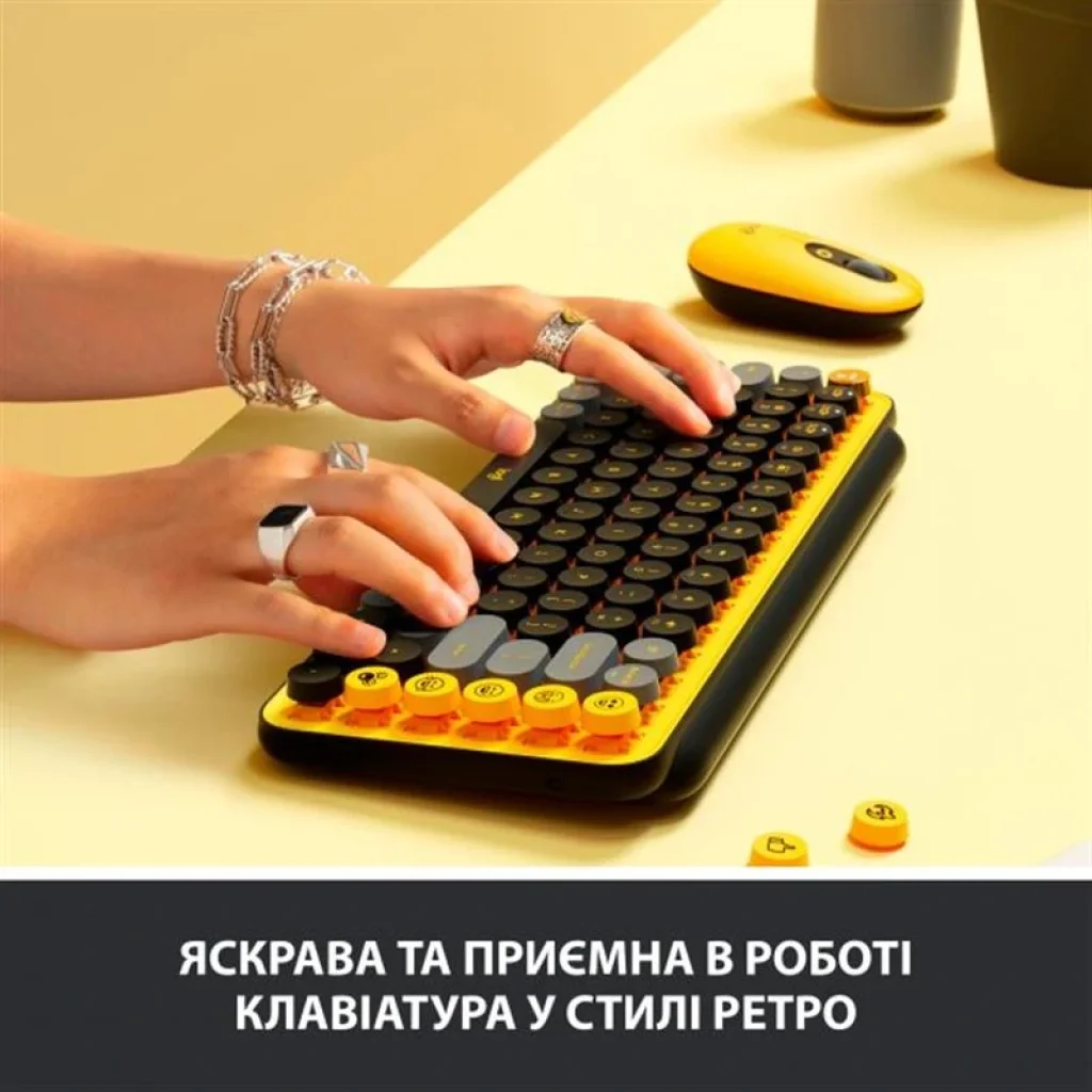 Клавиатура беспроводная Logitech Pop Wireless Blast Yellow (920-010735) UA