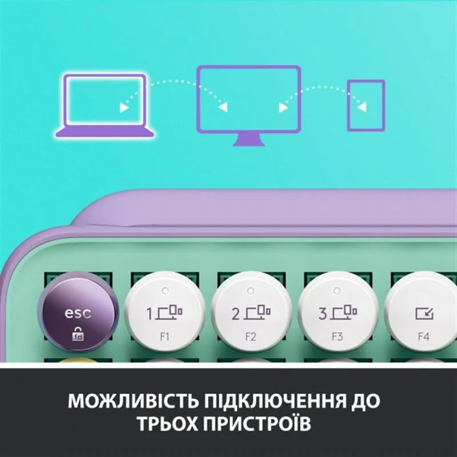 Клавиатура беспроводная Logitech Pop Wireless Daydream Mint (920-010736) UA