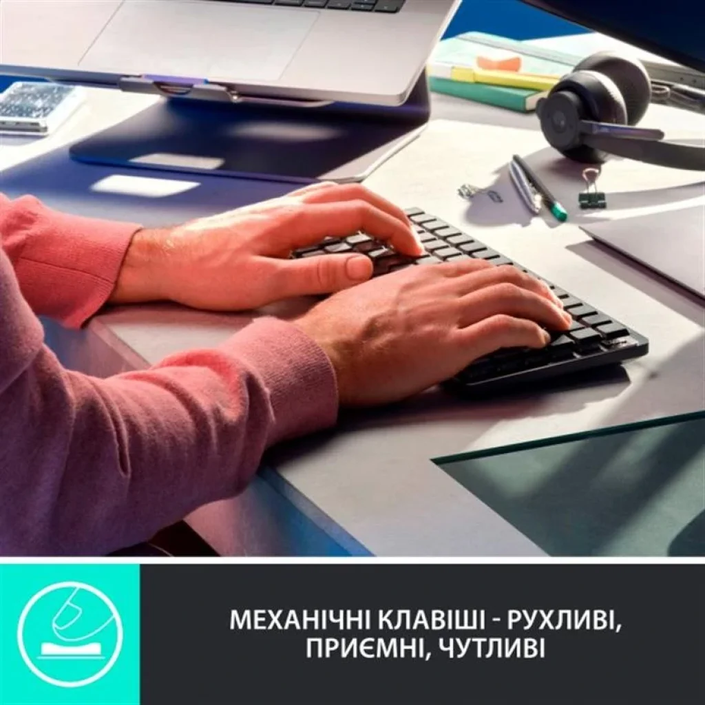 Клавіатура бездротова Logitech MX Mechanical Mini Bluetooth Illuminated Graphite (920-010782) UA