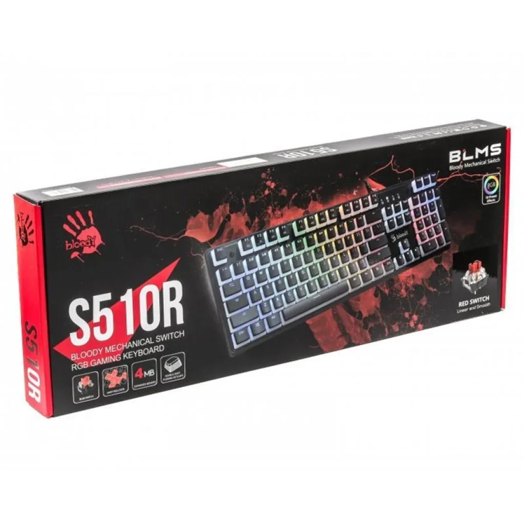 Клавіатура A4Tech S510R Bloody Pudding Black, S510R Bloody (Pudding Black) UA
