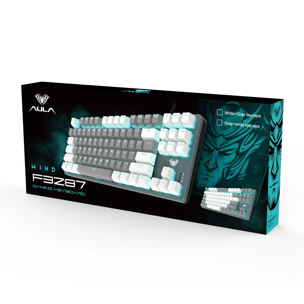 Клавіатура Aula Mechanical F3287 Grey/White keycap KRGD blue (6948391240954) UA UA