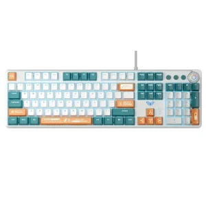Клавіатура Aula Mechanical F2088 PRO White/Blue, plus 9 Orange keys KRGD blue (6948391234908) UA UA