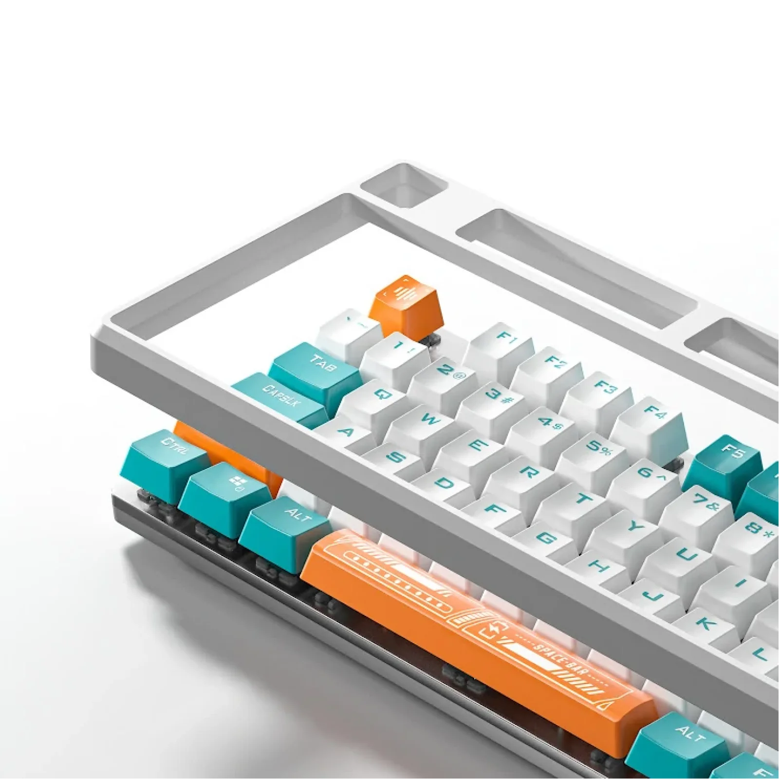Клавіатура Aula Mechanical F2088 PRO White/Blue, plus 9 Orange keys KRGD blue (6948391234908) UA UA