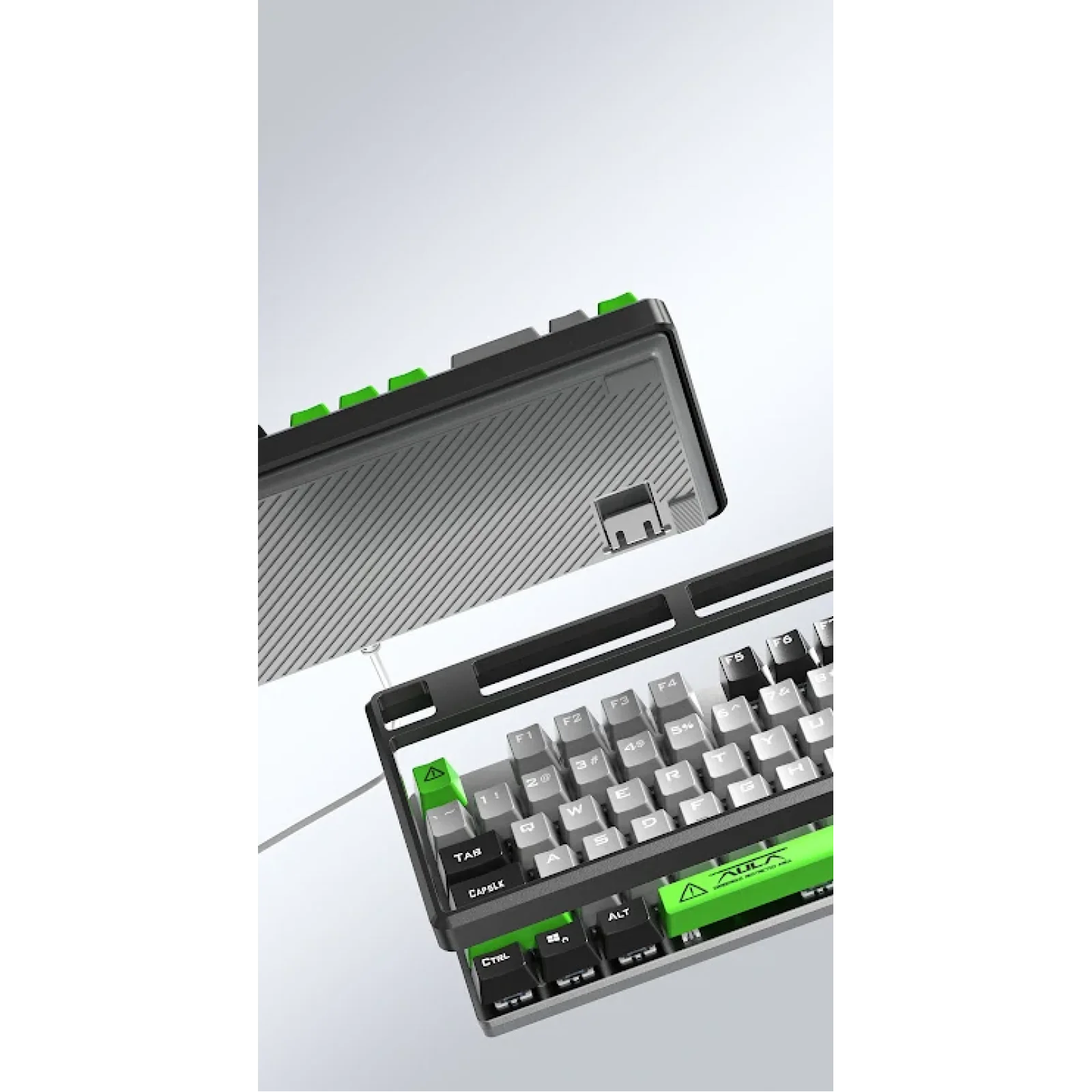 Клавіатура Aula Mechanical F2088 PRO Black/Gray, plus 9 Green keys KRGD blue (6948391234892) UA UA