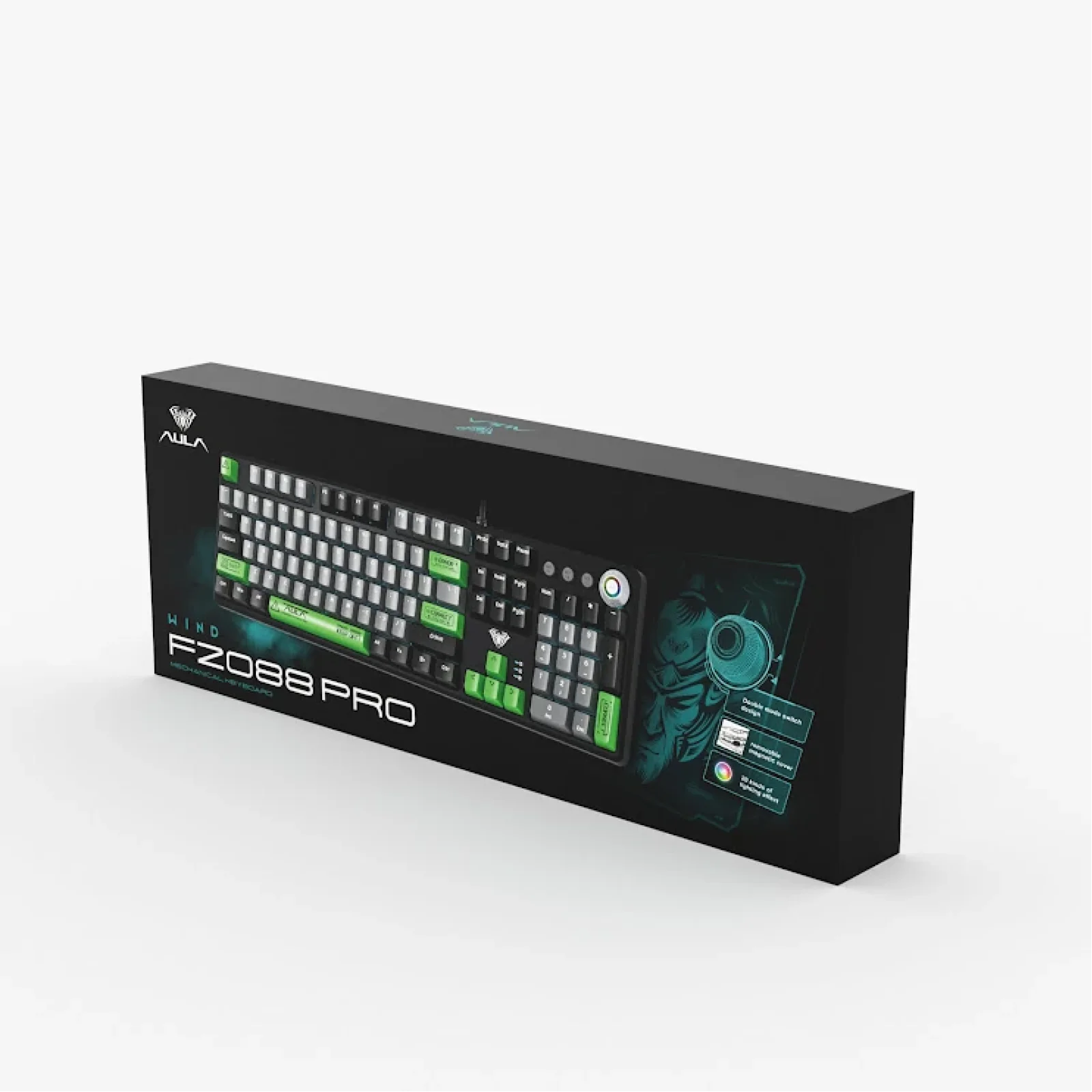 Клавіатура Aula Mechanical F2088 PRO Black/Gray, plus 9 Green keys KRGD blue (6948391234892) UA UA