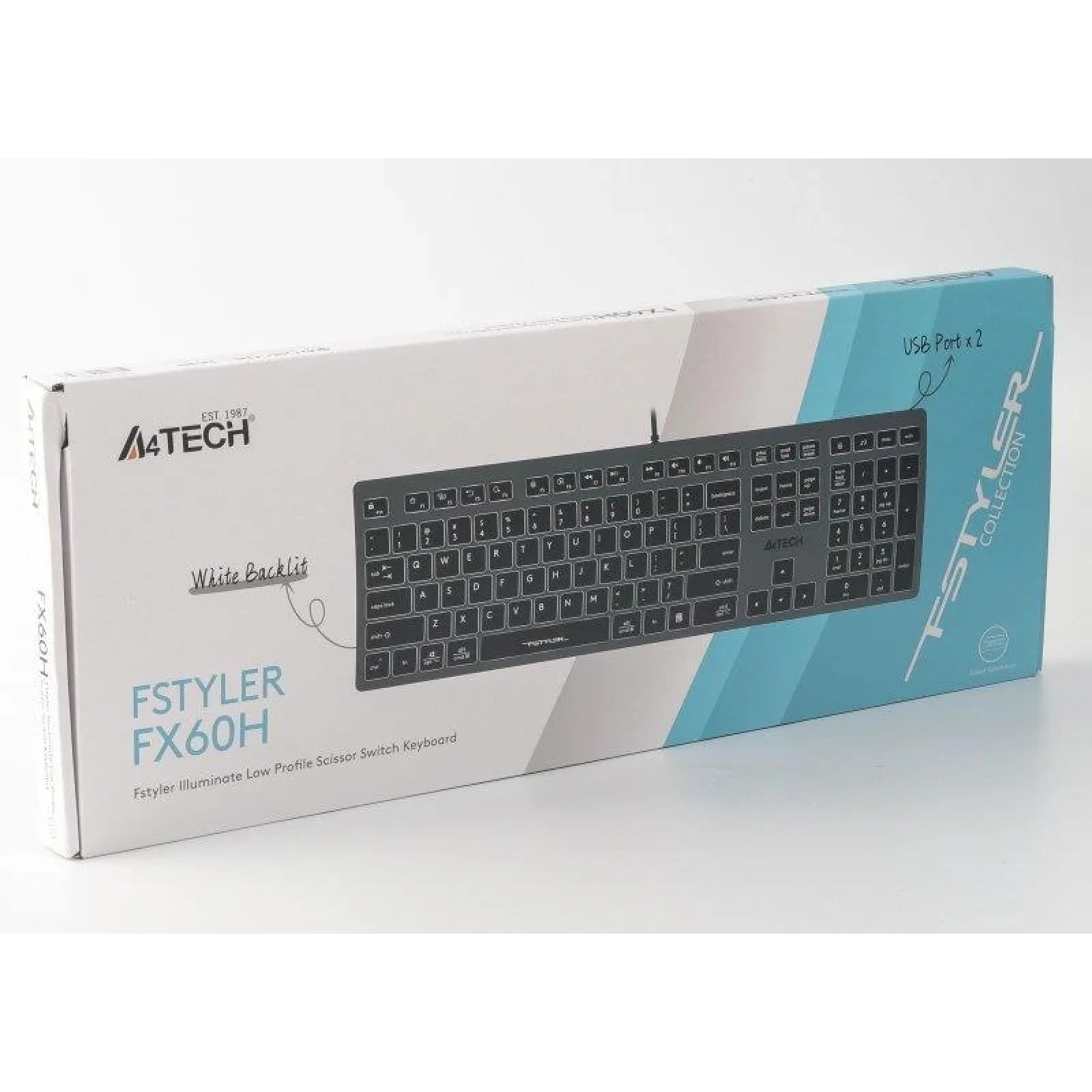 Клавиатура A4Tech Fstyler FX60H Grey White backlit, FX60H USB (Grey) White backlit UA