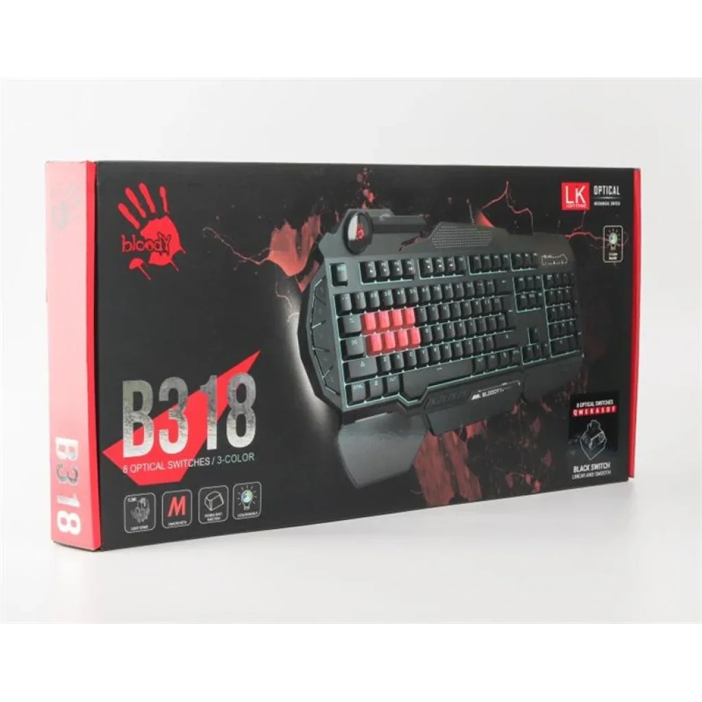 Клавиатура A4Tech Bloody B318 LK Black USB, B318 Bloody (Black) LK Black UA