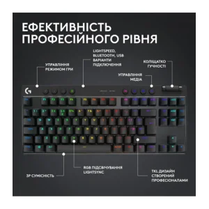 Клавіатура Logitech G PRO X TKL Lightspeed Black Tactile (920-012136) UA
