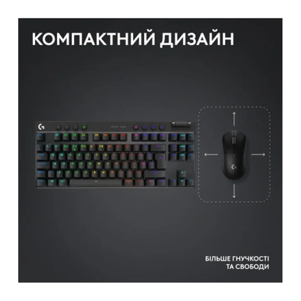 Клавіатура Logitech G PRO X TKL Lightspeed Black Tactile (920-012136) UA
