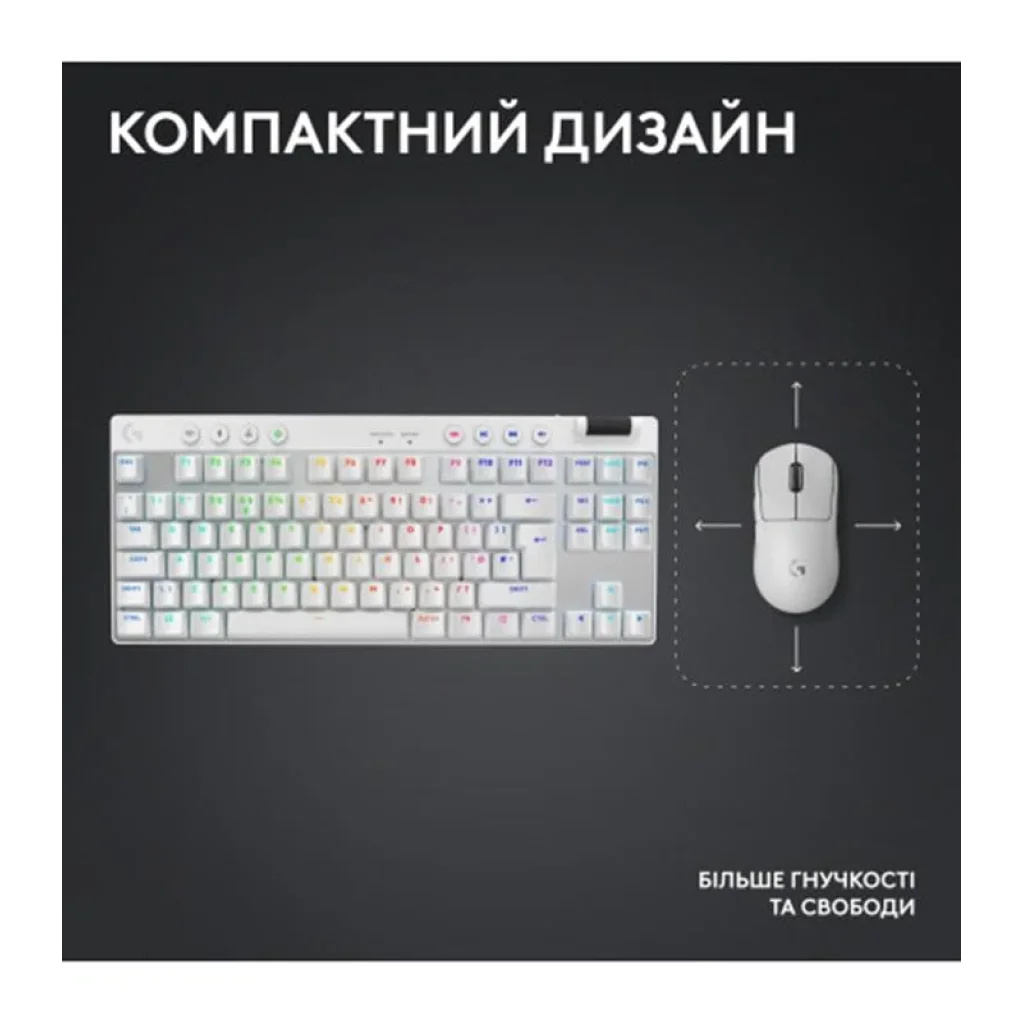 Клавіатура Logitech G PRO X TKL Lightspeed White Tactile (920-012148) UA