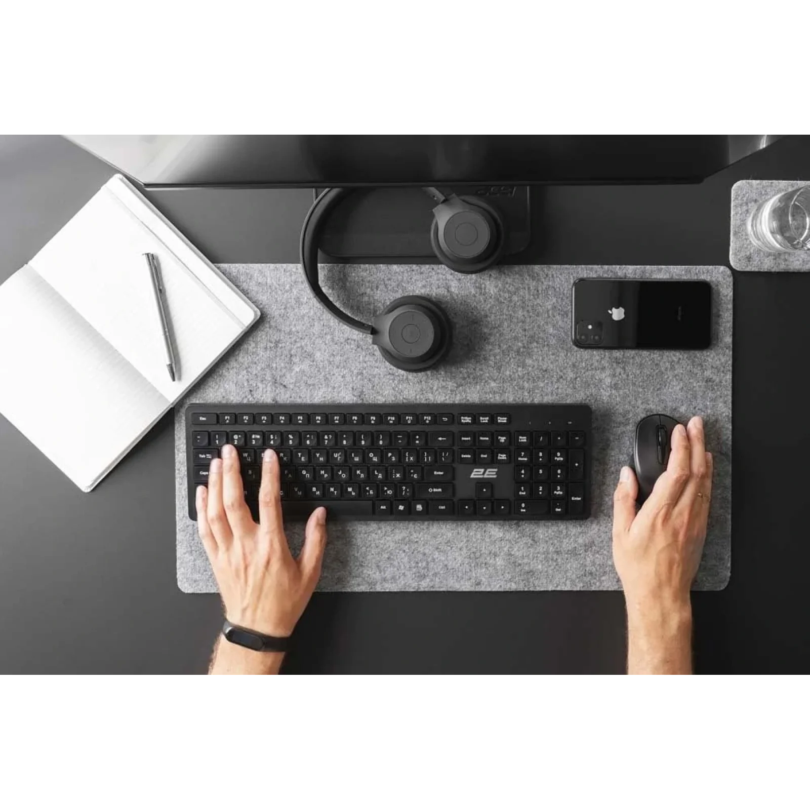 Клавіатура бездротова 2E KS260 WL EN/UKR Black (2E-KS260WB) UA