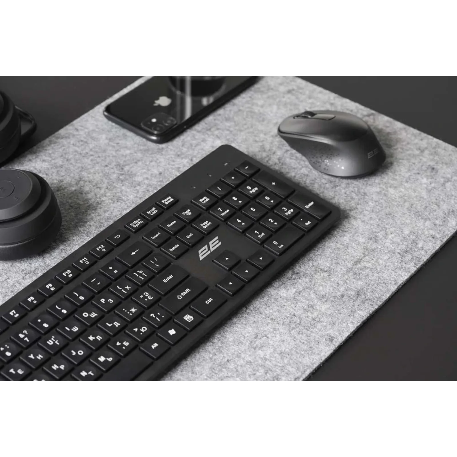 Клавіатура бездротова 2E KS260 WL EN/UKR Black (2E-KS260WB) UA