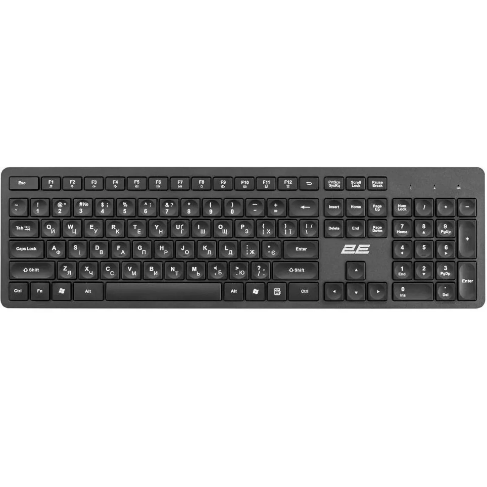 Клавіатура бездротова 2E KS260 WL EN/UKR Black (2E-KS260WB) UA
